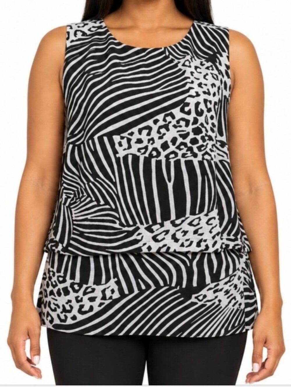Black And White Zebra Cheetah Leopard Print Top